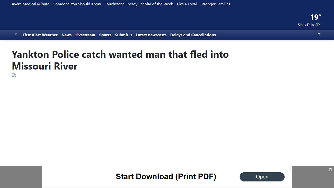 Yankton Police catch wanted man that fled into Missouri River